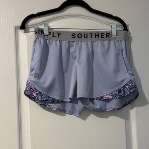 Simply Southern Lavender Shorts with Floral Trim